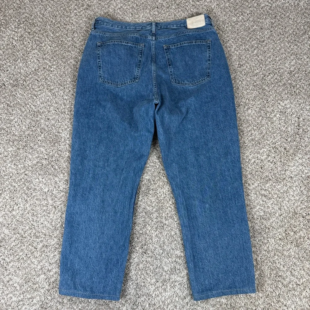 Everlane Jeans Womens 33 Blue The 90s Cheeky High Rise Straight Button Fly 90s - Picture 4 of 9